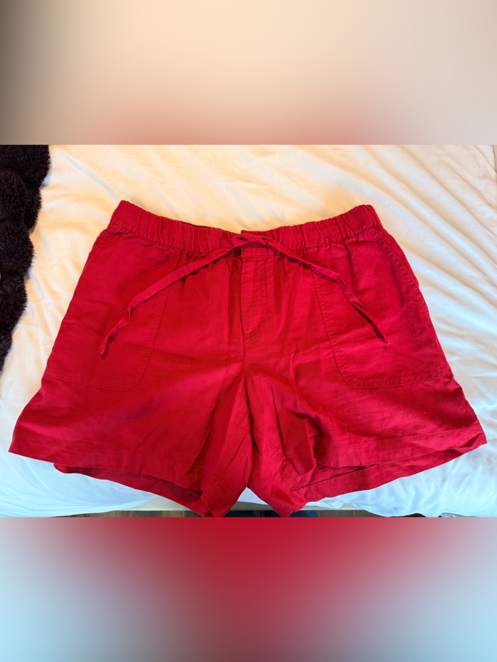 Liz Claiborne Red Elastic Drawstring Athletic Shorts